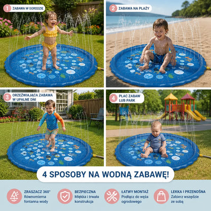 Mata wodna dla dzieci z zraszaczem